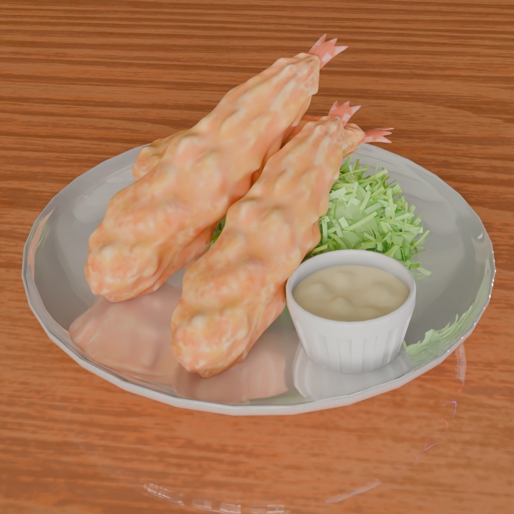 【3D素材_fbx】エビフライ