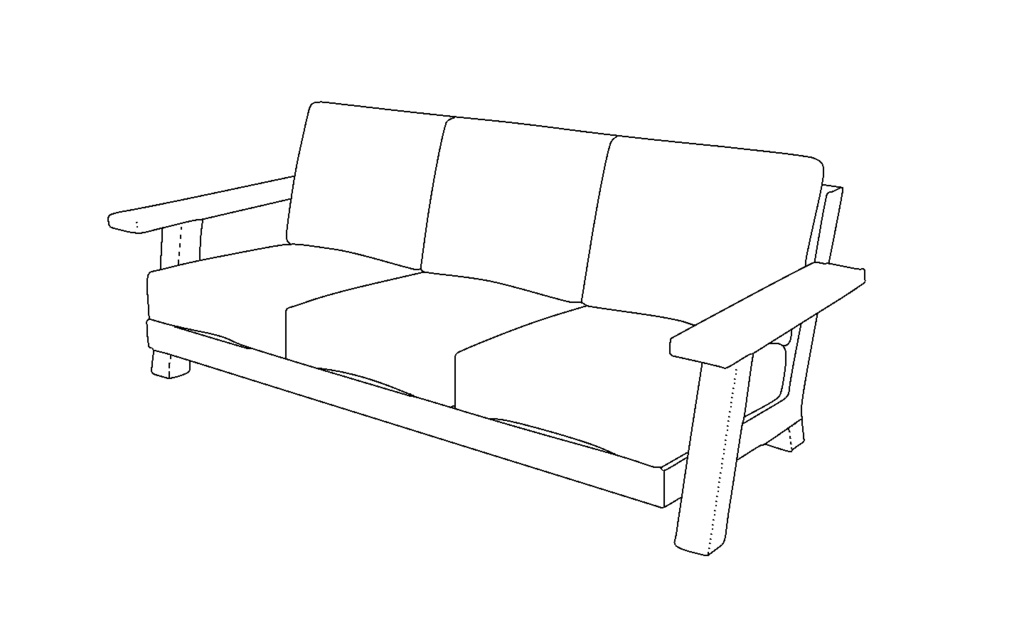 【3D素材_fbx】ソファ