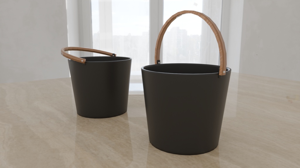 【3D素材_fbx】サウナバケツ