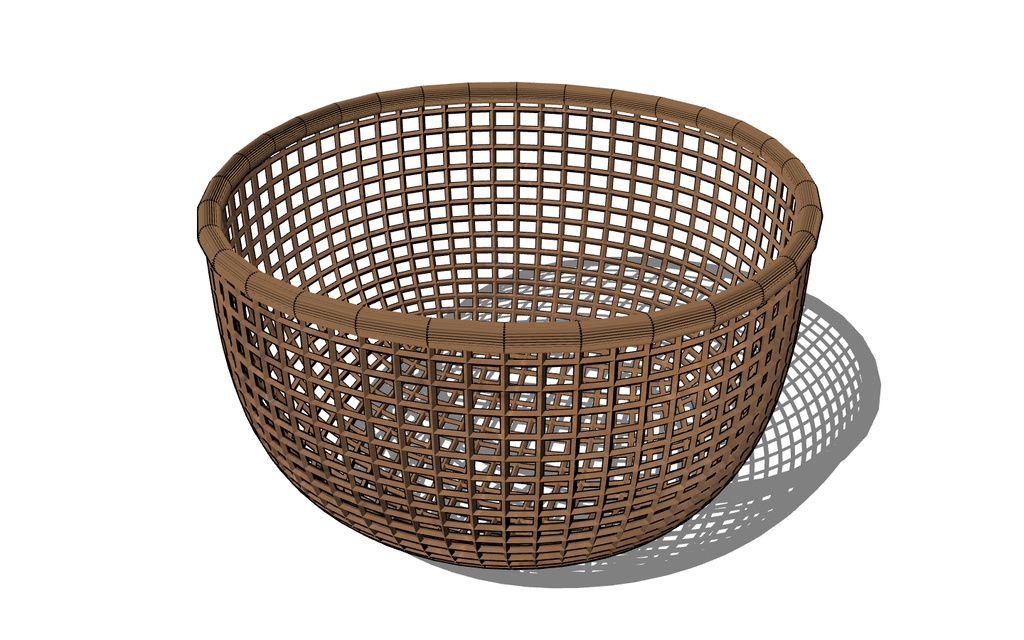 【3D素材_fbx】木製かご