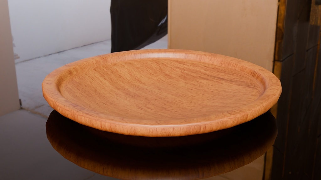 【3D素材_fbx】木製の皿