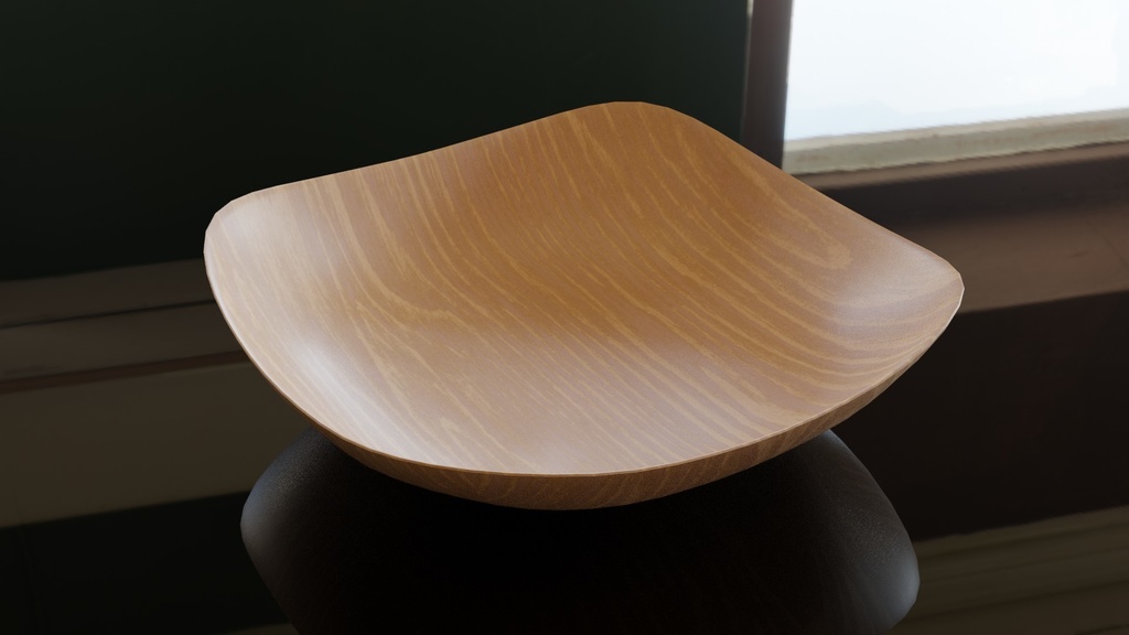 【3D素材_fbx】木製の皿