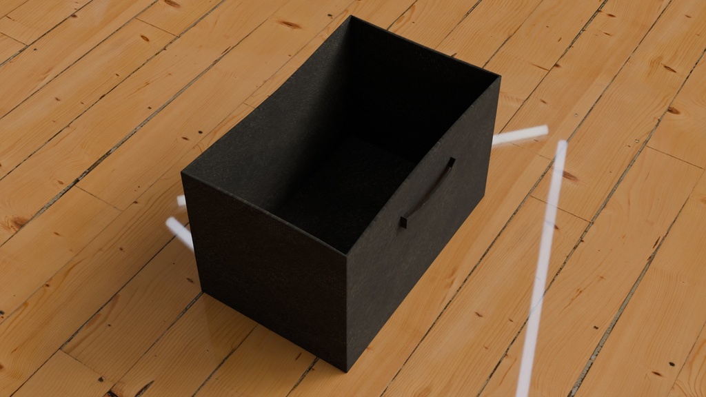 【3D素材_fbx】布製収納ボックス