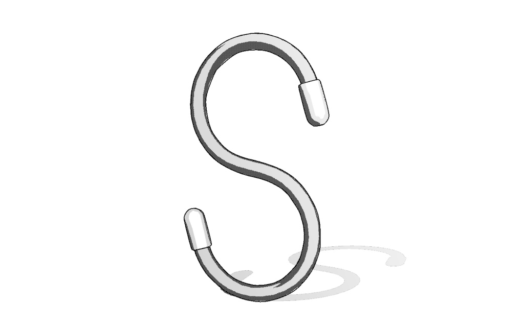 【3D素材_fbx】S字フック