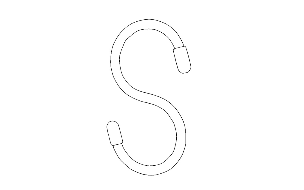 【3D素材_fbx】S字フック