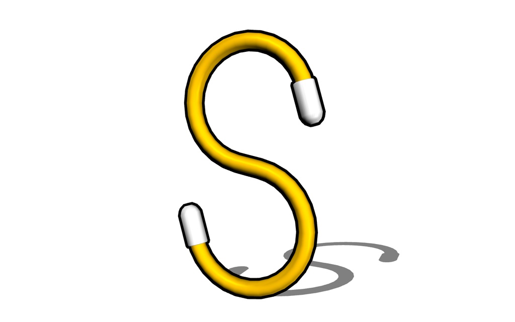 【3D素材_fbx】S字フック