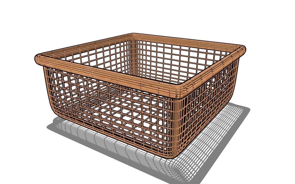 【3D素材_fbx】木製かご