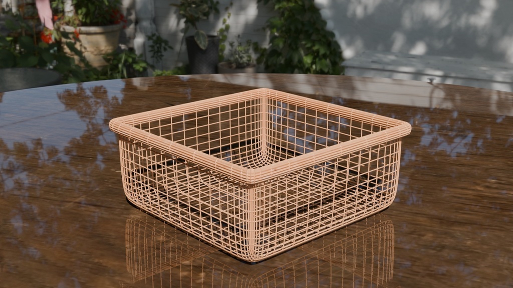 【3D素材_fbx】木製かご