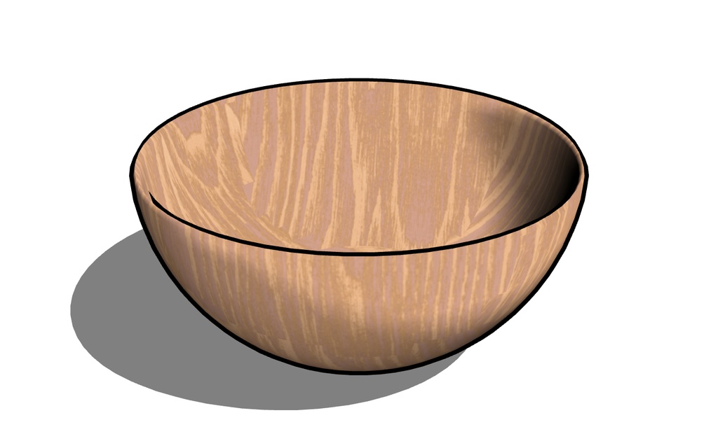 【3D素材_fbx】木製ボウル
