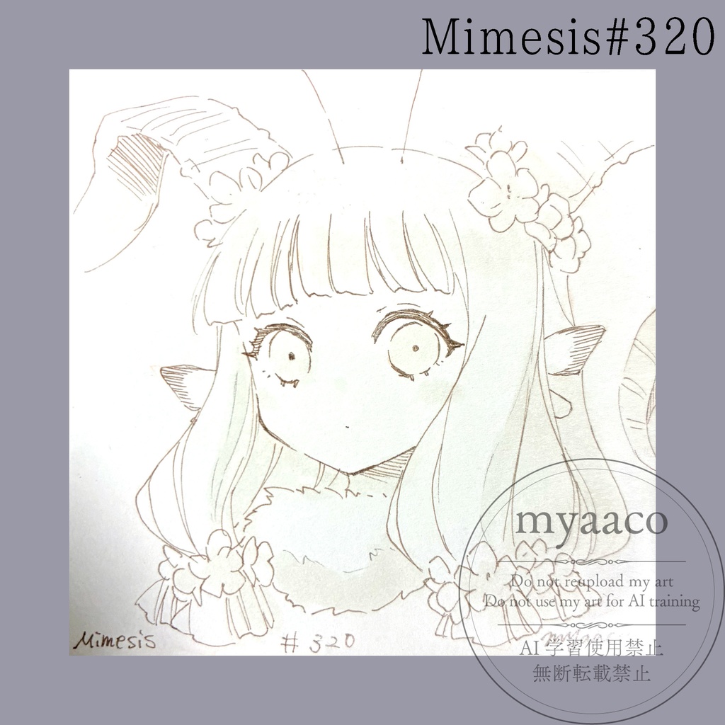 【アナログ原画】色紙(1/4色紙・ミニ色紙)