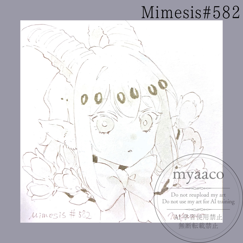 【アナログ原画】色紙(1/4色紙・ミニ色紙)