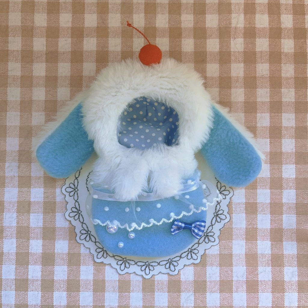 10cm ぬい用 着ぐるみ クリームソーダな子うさぎさん