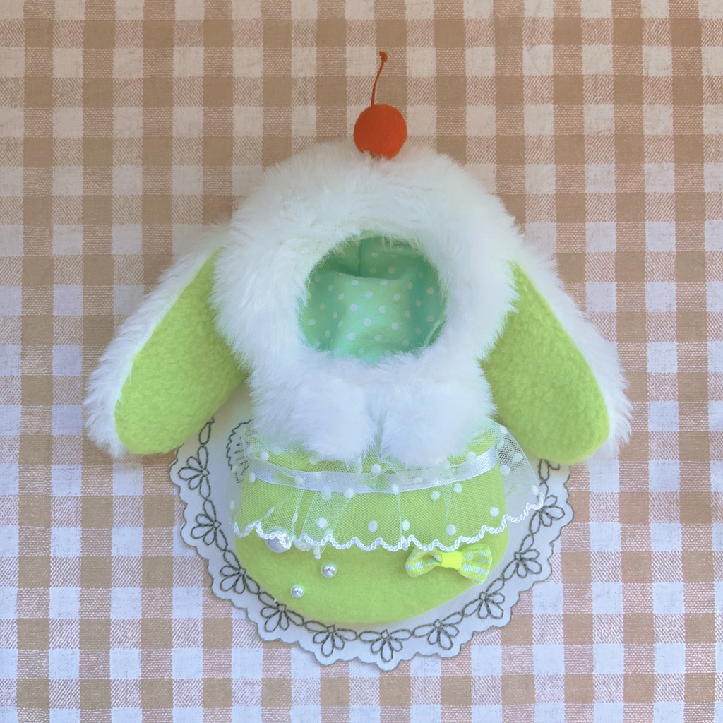 10cm ぬい用 着ぐるみ クリームソーダな子うさぎさん