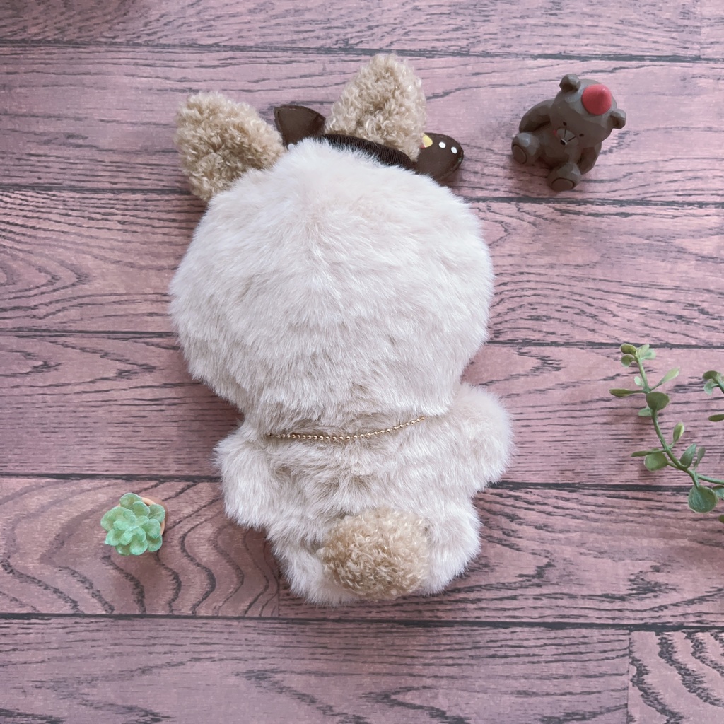 10cm ぬい用 もこみみしっぽの子うさぎの着ぐるみ