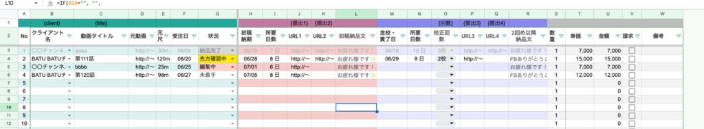 ClipTrack|動画編集者さんのための案件管理シート