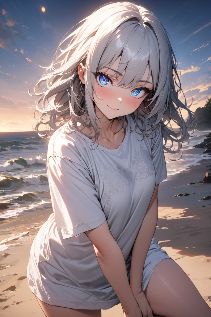 夏。海とワイシャツと。