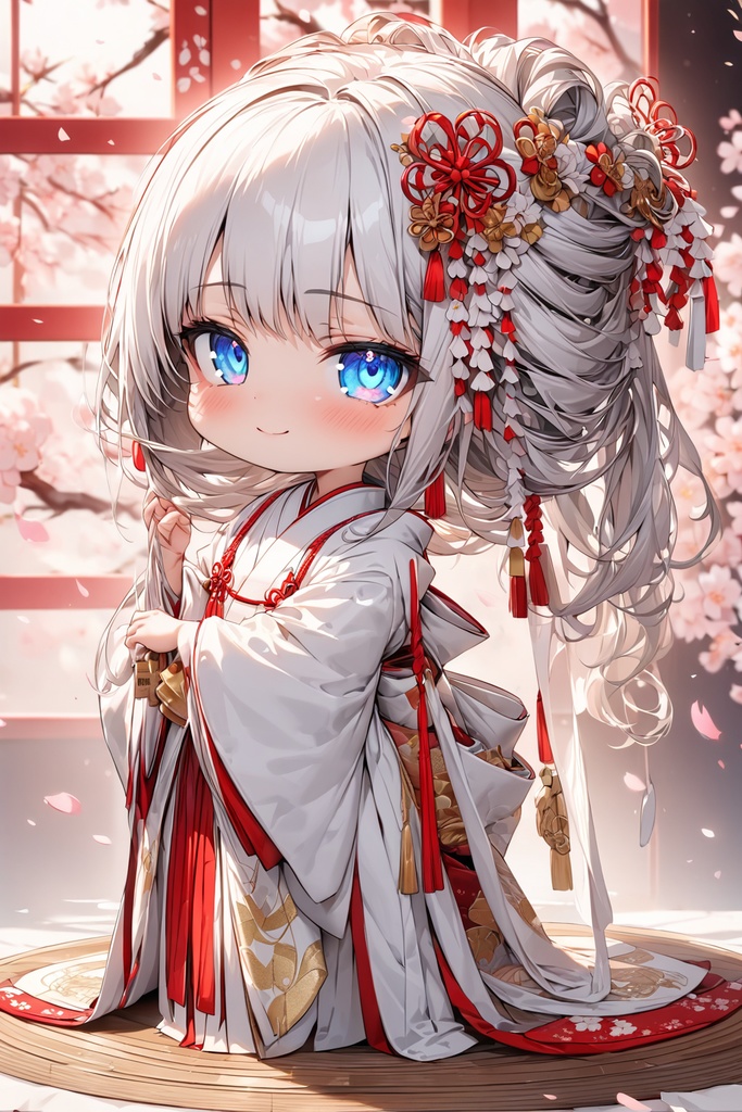 春。桜とかんざしと着物(小さい版)