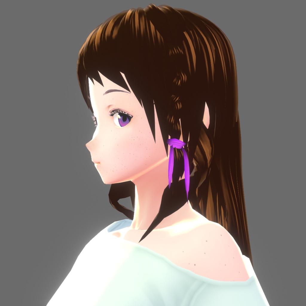 [VRoid] Long hair with side braid preset