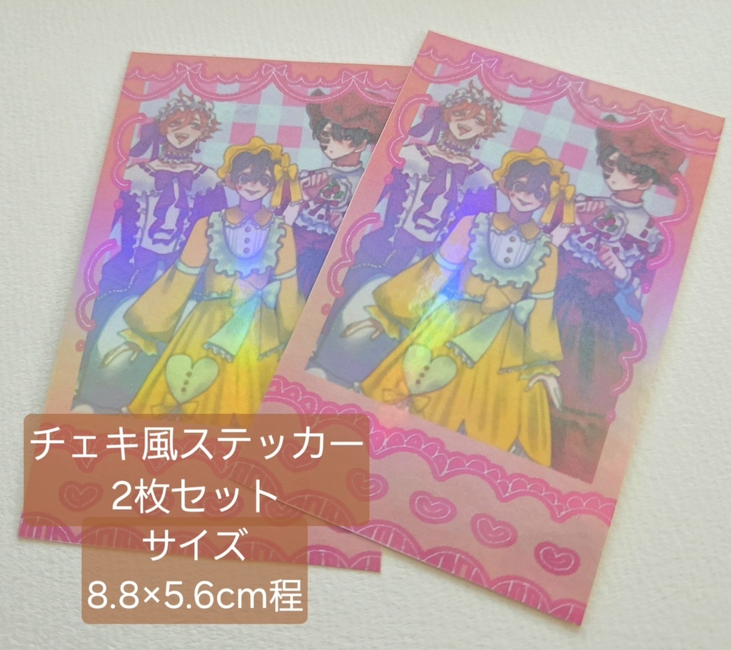 ロリータ チェキ風オーロラステッカー2枚セット
