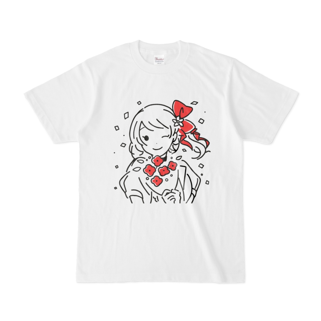 かみはなといっしょ💐シンプル白Ｔシャツ