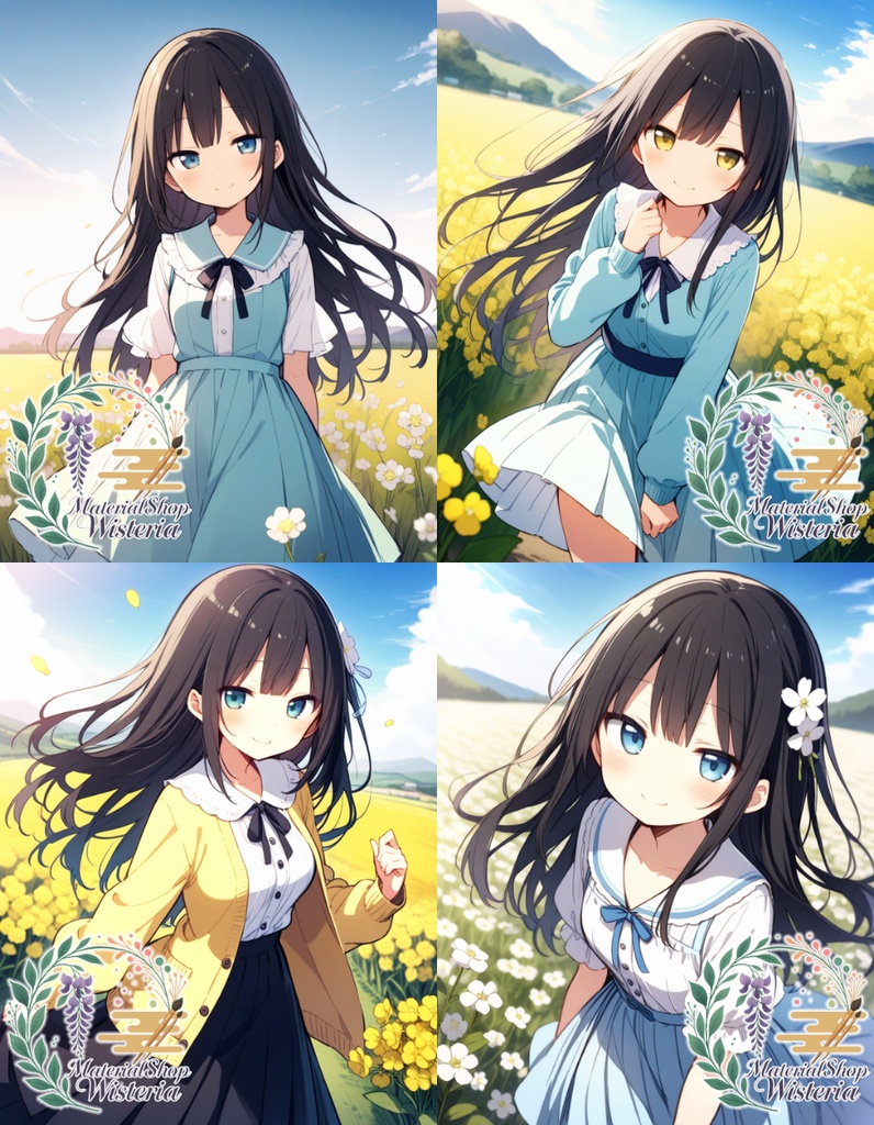 【女の子キャラクターイラスト】オーダーメイドコミッション(AI生成・4枚セット)