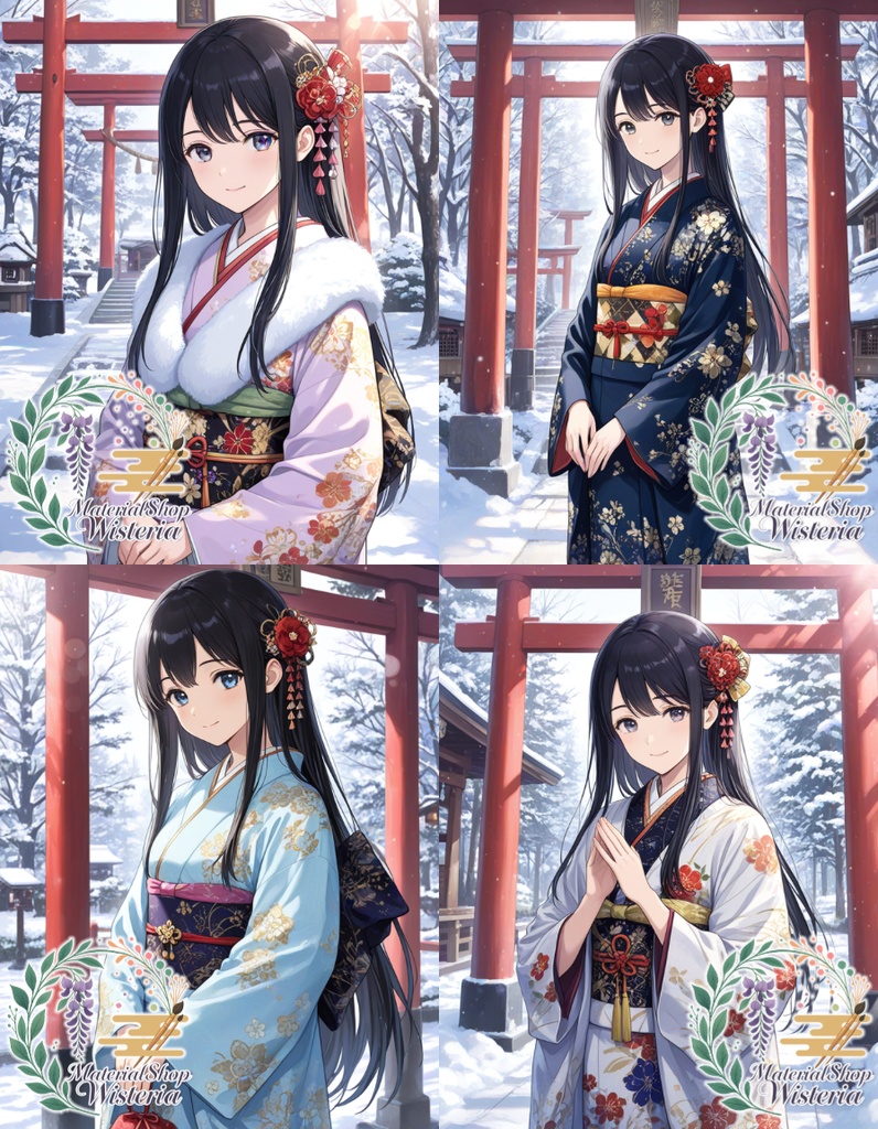 【女の子キャラクターイラスト】オーダーメイドコミッション(AI生成・4枚セット)