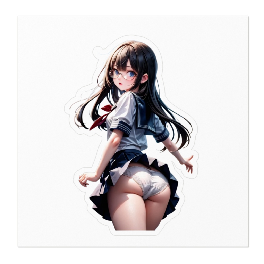 めがねっ娘JKステッカー