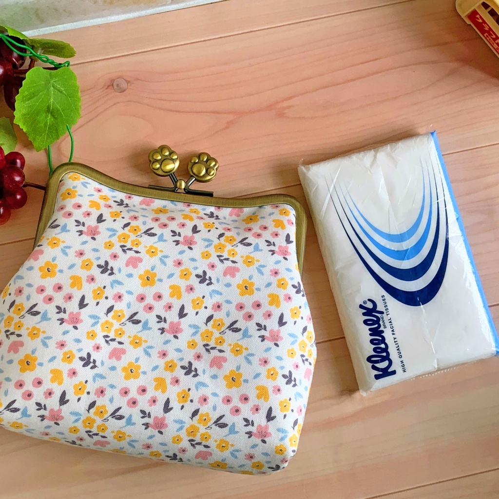 猫型がま口ポーチ-ピンク