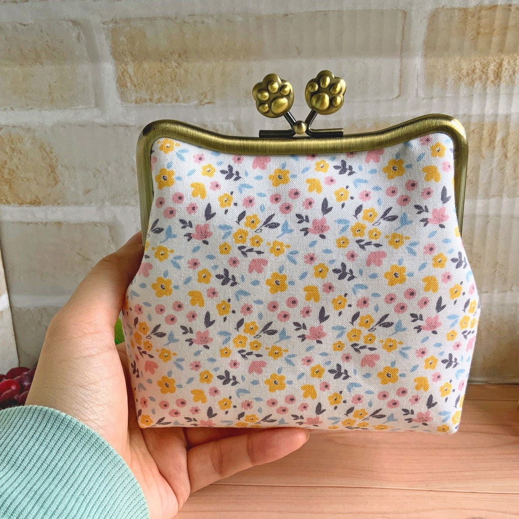 猫型がま口ポーチ-ピンク