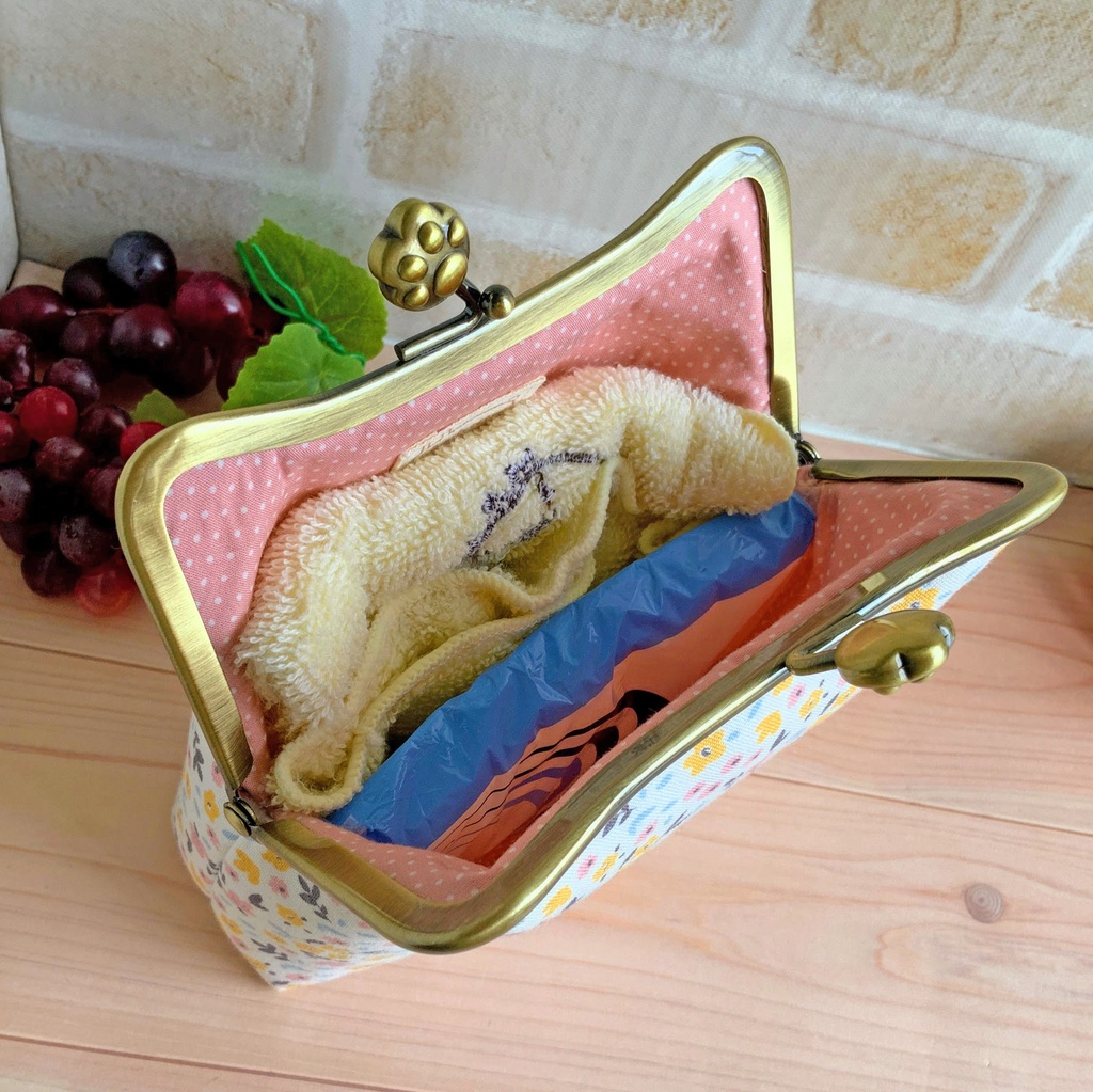 猫型がま口ポーチ-ピンク