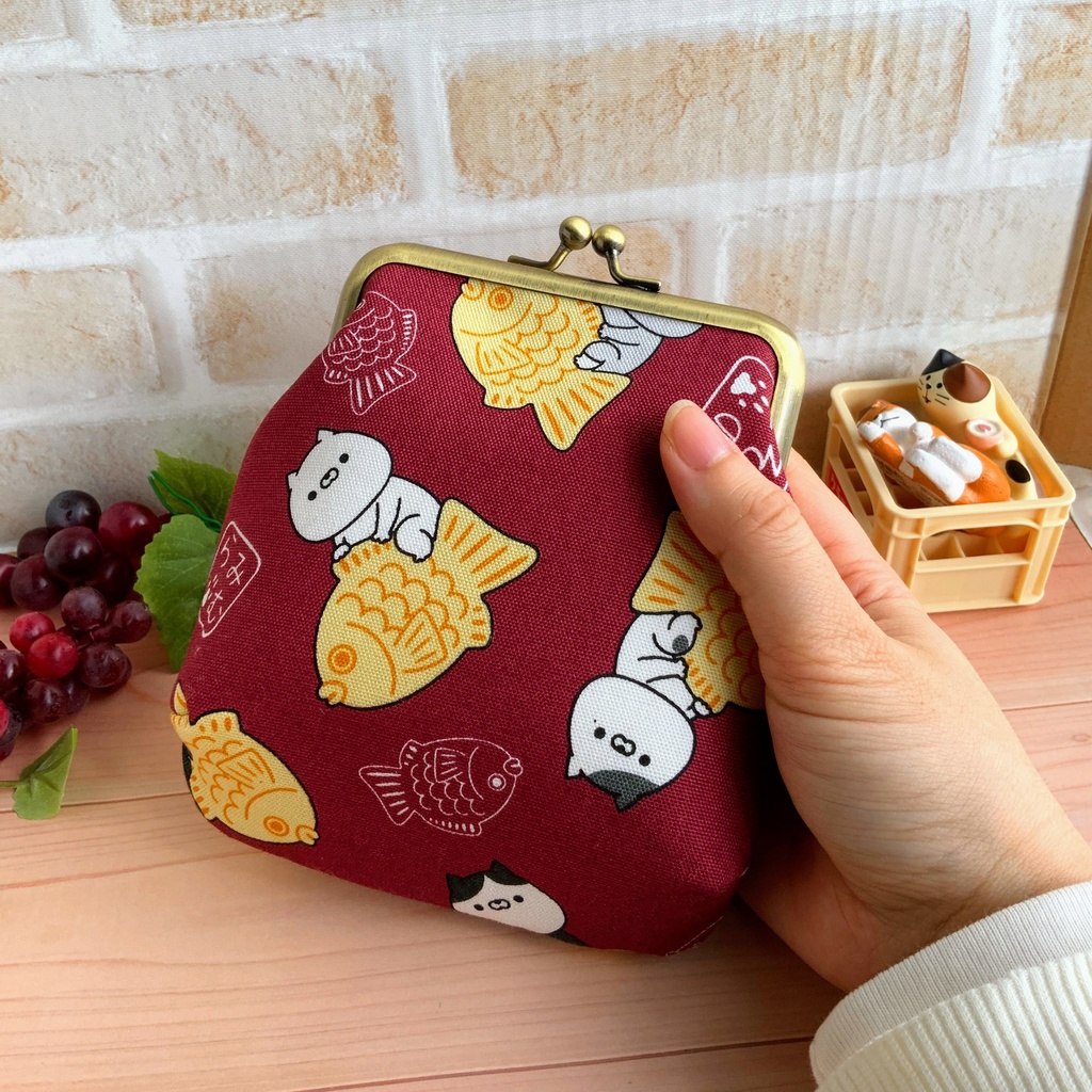 縦長がま口ポーチ 緑