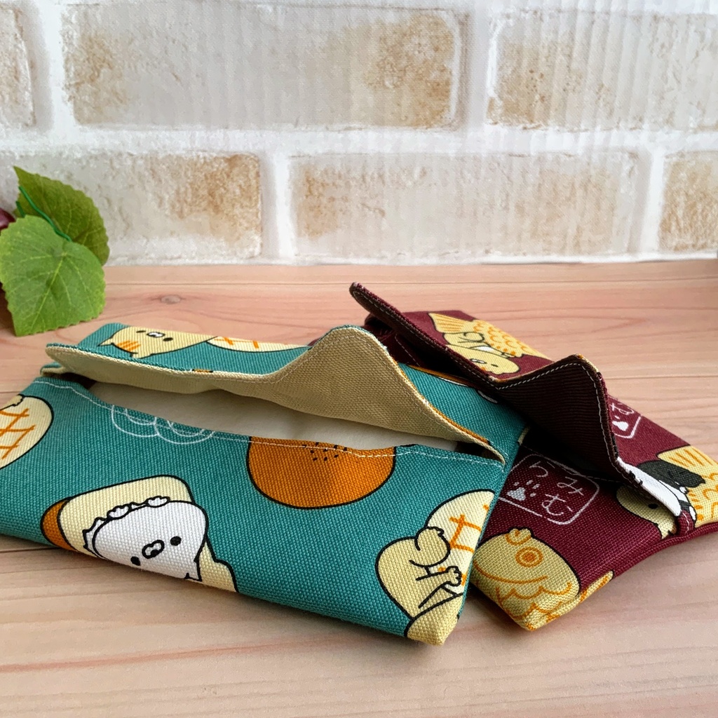 縦長がま口ポーチ 緑