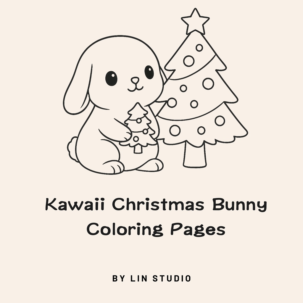 【無料配布】心温まる「もちもち白うさぎ」のクリスマス塗り絵（PDF版、A4印刷対応）