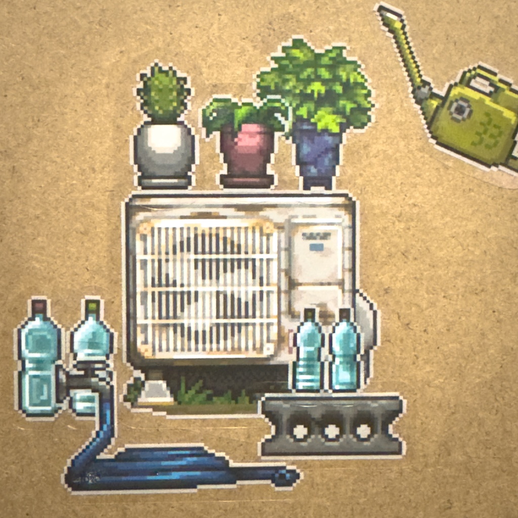 【ドット絵シールシリーズ】室外機とその仲間たち シール【PixelArt Sticker Series】Outdoor Units and Their Friends – Sticker
