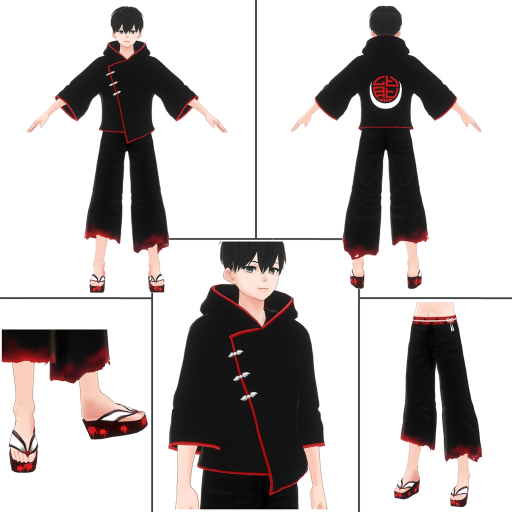 【無料アリ】中華風衣装セット-鬼城-【VRoid】