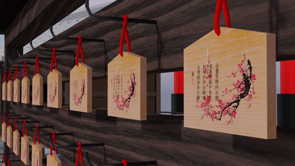 日本の鳥居と神社パック