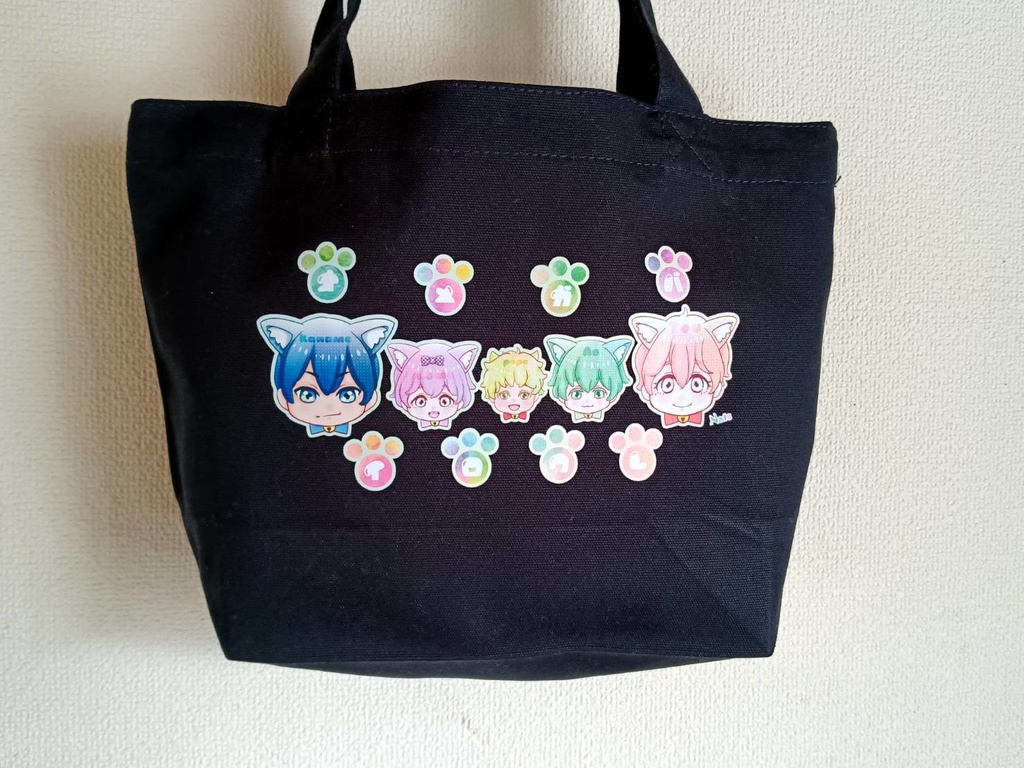 受注予約✨オメガバ色クレ🌈キャンバス トートバッグ ダークネイビー(濃紺)