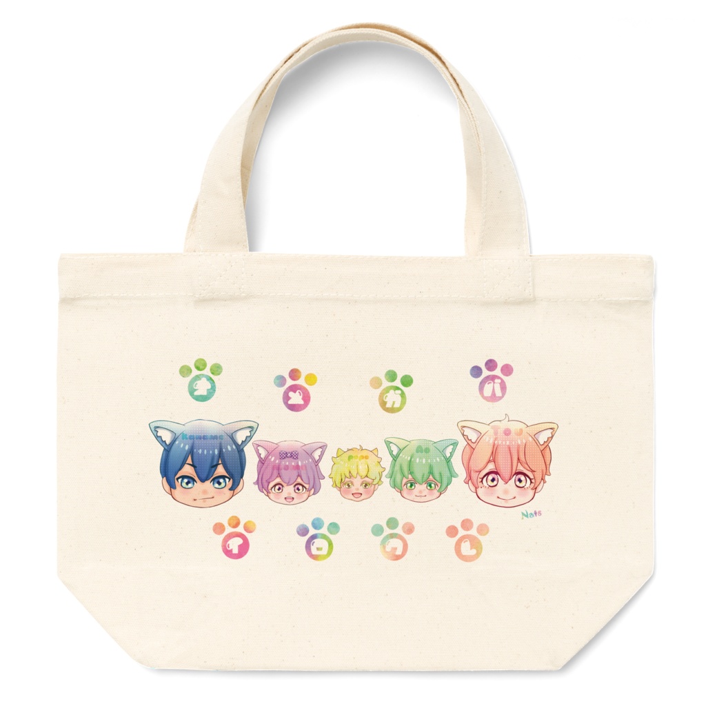 受注生産✨オメガバ色クレ🌈キャンバス トートバッグ ナチュラル(生成り)