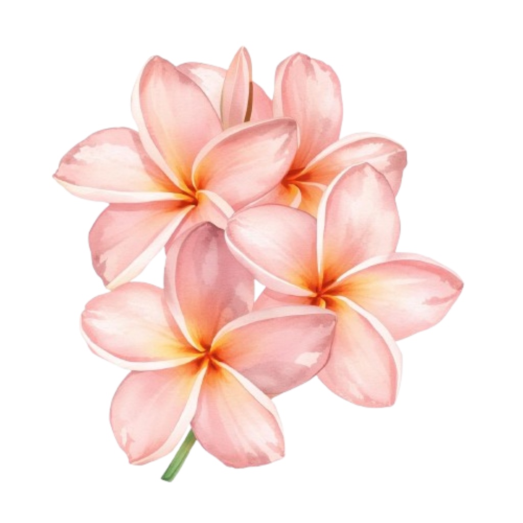 ハワイアンな水彩イラストクリップアート 8種 (PNG)