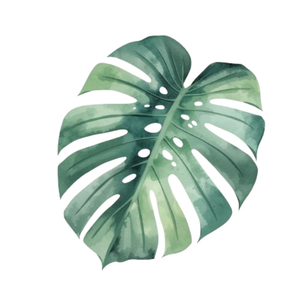 ハワイアンな水彩イラストクリップアート 8種 (PNG)