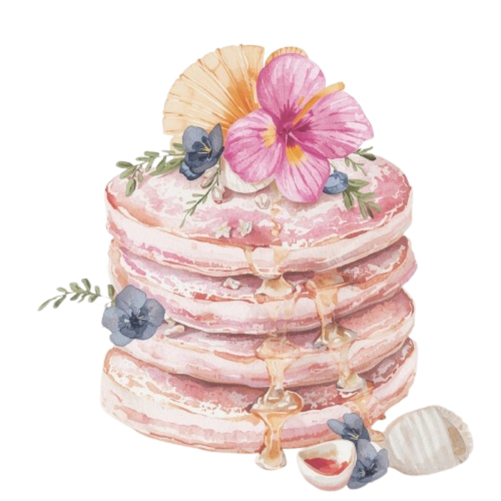 ハワイアンな水彩イラストクリップアート 8種 (PNG)