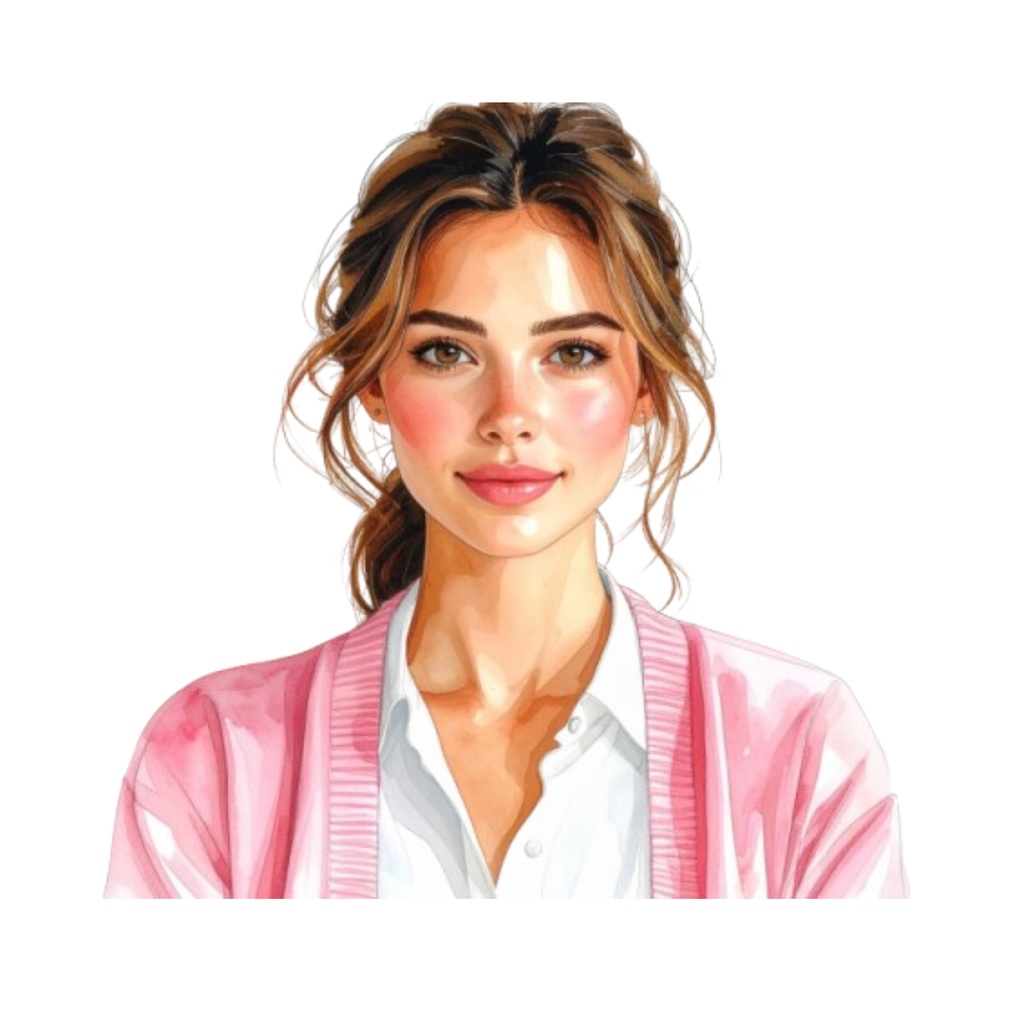 ガーリーな水彩イラストクリップアート 8種 (PNG)