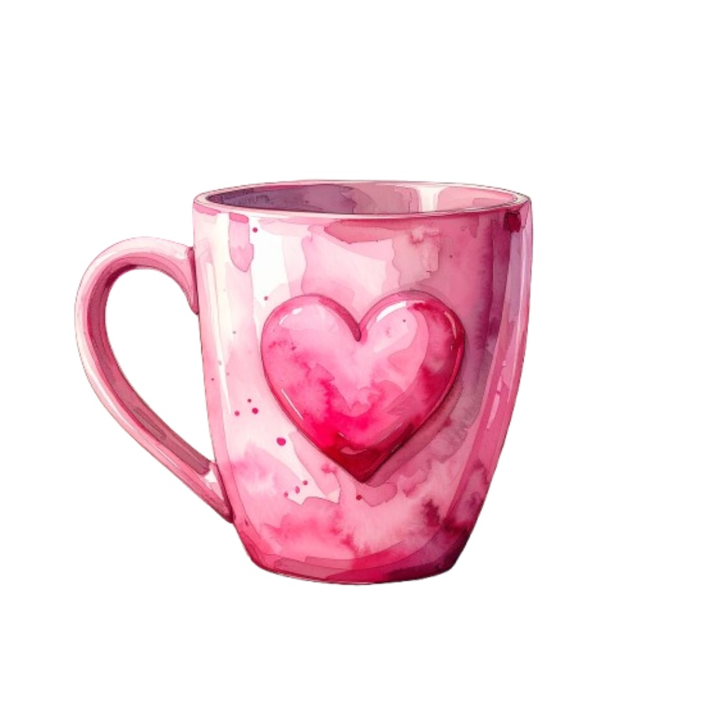 ガーリーな水彩イラストクリップアート 8種 (PNG)