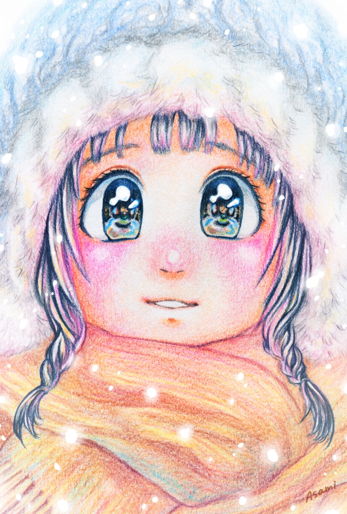 冬のあったか帽子/ポストカード