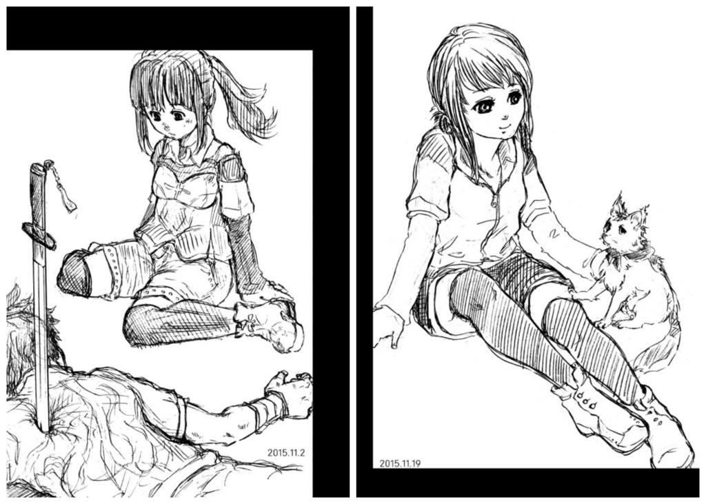 朝美モノクロシャーペンイラストブック