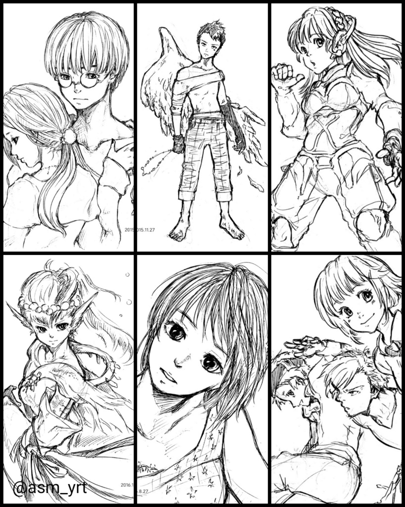 朝美モノクロシャーペンイラストブック