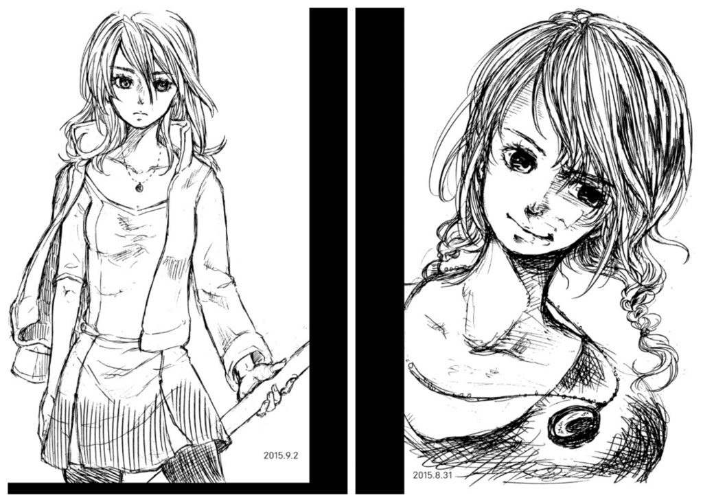 朝美モノクロシャーペンイラストブック