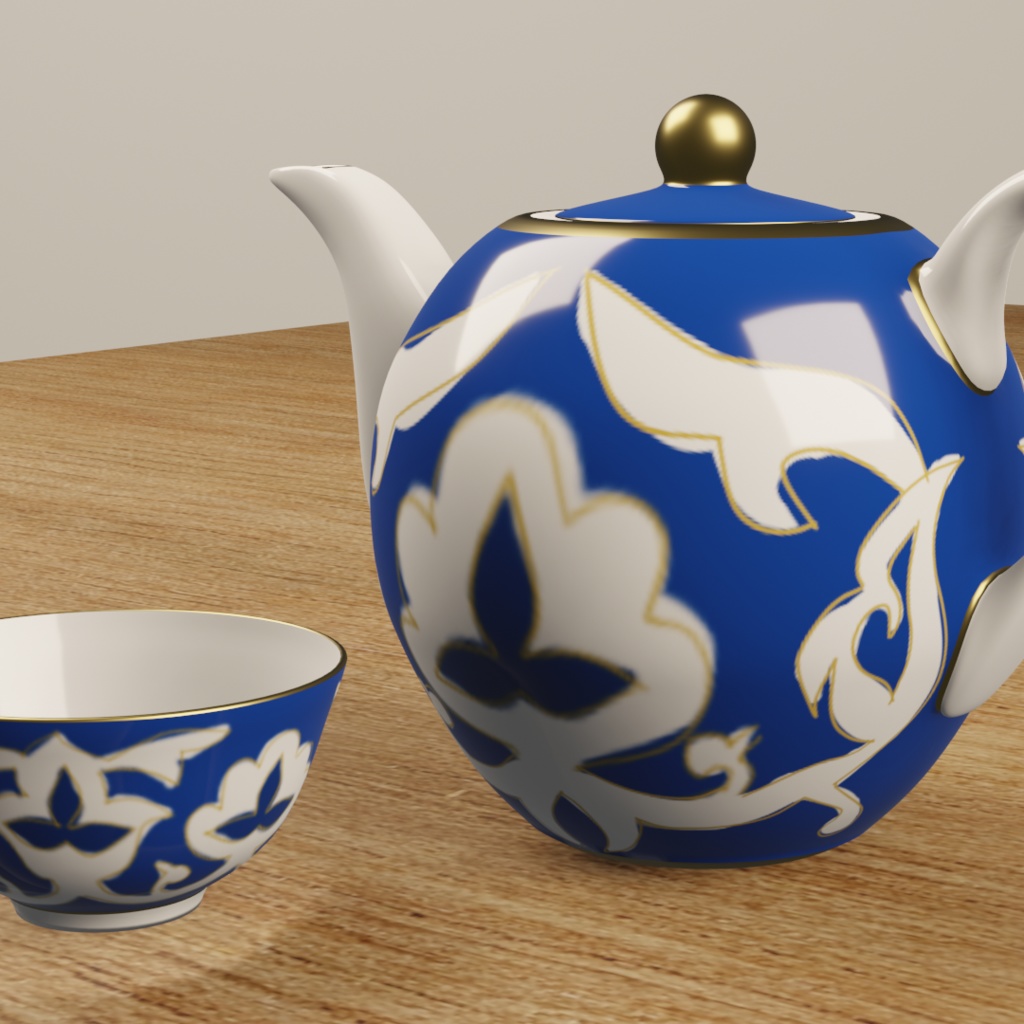 【3D小物】ウズベク食器セット|Keling, dasturxon yozaylik!