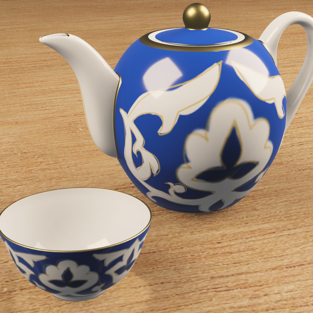 【3D小物】ウズベク食器セット|Keling, dasturxon yozaylik!