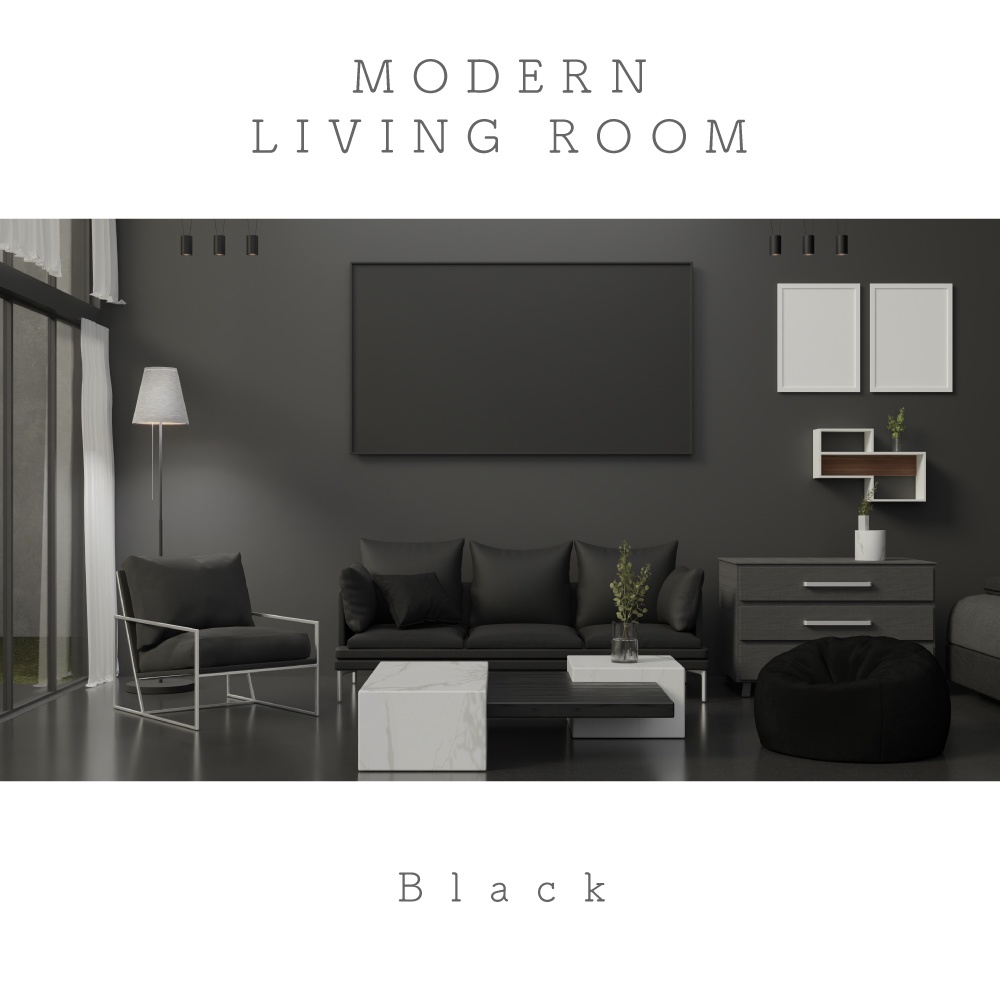 【配信背景】モダンリビングルーム【無料】